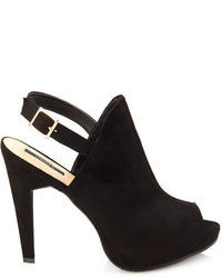Forever 21 Peep Toe Faux Suede Booties