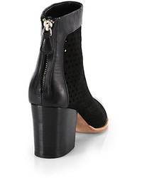 Rebecca Minkoff Perforated Suede Leather Bedford Ankle Boots