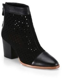 Rebecca Minkoff Perforated Suede Leather Bedford Ankle Boots