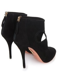 Aquazzura Sexy Thing Cut Out Suede Ankle Boots
