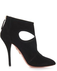 Aquazzura Sexy Thing Cut Out Suede Ankle Boots
