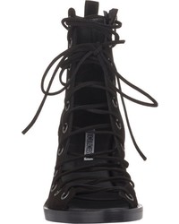 Ann Demeulemeester Suede Lace Up Sandals Black