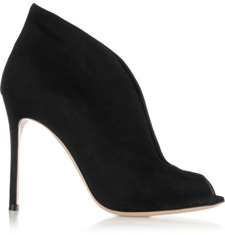 Gianvito Rossi Vamp 105 Suede Ankle Boots Black, $875 | NET-A 