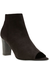 Wet Seal Faux Suede Peep Toe Heeled Booties