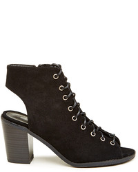 Dailylook Lace Up Cut Out Booties In Brown 7 10