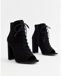 New Look Lace Up Block Heeled Boots