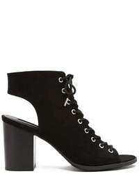 Forever 21 Lace Up Cutout Ankle Boots