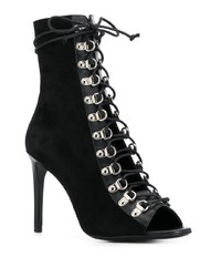 Balmain Lace Up Heeled Ankle Boots