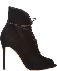 Gianvito Rossi Lace Up Jane Boots Black