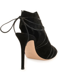 Gianvito Rossi Lace Up Split Suede Bootie