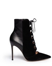 Nobrand Leather Suede Lace Up Boots