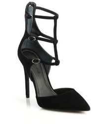 Alisha Caged Ankle Suede Pumps