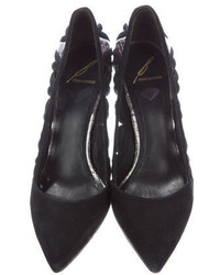 Brian Atwood B Cutout Suede Pumps