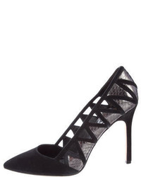Brian Atwood B Cutout Suede Pumps