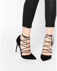 Asos Collection Prop Lace Up Pointed High Heels