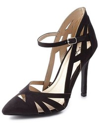 Qupid Cut Out Pointed Toe Pumps