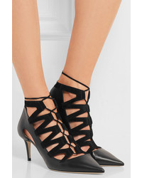 Jimmy Choo Dixon Cutout Leather And Suede Pumps Black
