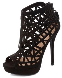 Charlotte Russe Laser Cut Out Peep Toe Booties