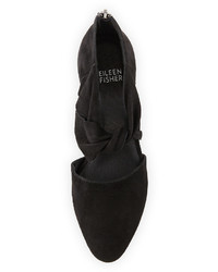 Eileen Fisher Mary Knotted Suede Cutout Zip Pump