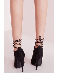 Missguided Caged Lace Up Pumps Black