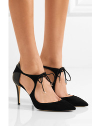 Jimmy Choo Vanessa 85 Cutout Suede And Leather Pumps Black