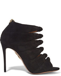 Aquazzura Nasiba Cutout Suede Sandals Black