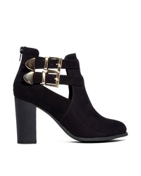 London Rebel Cut Out Strap Ankle Boots