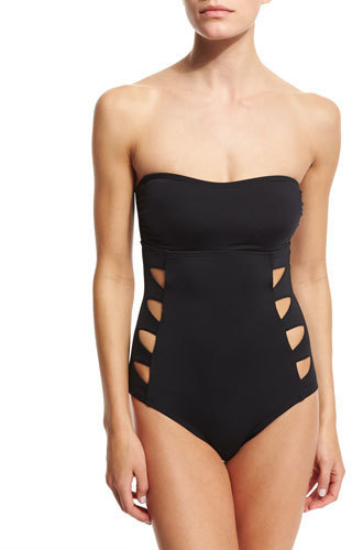 cut out side bandeau swimsuit