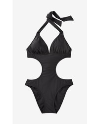 Express Monokini Halter Swimsuit Black