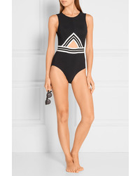 Karla Colletto Parallel Cutout Swimsuit Black