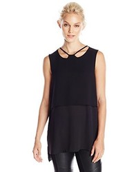 BCBGeneration Cut Out Collar Top Black