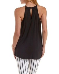 Charlotte Russe Plunging Cut Out High Low Tank Top