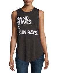 Chaser Sand Graphic Cutout Tank Top Black