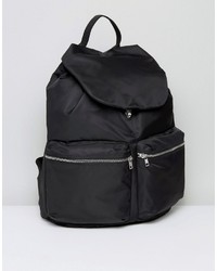 Weekday Double Pocket Backpack In Black