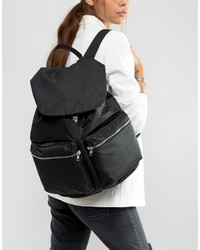 Weekday Double Pocket Backpack In Black