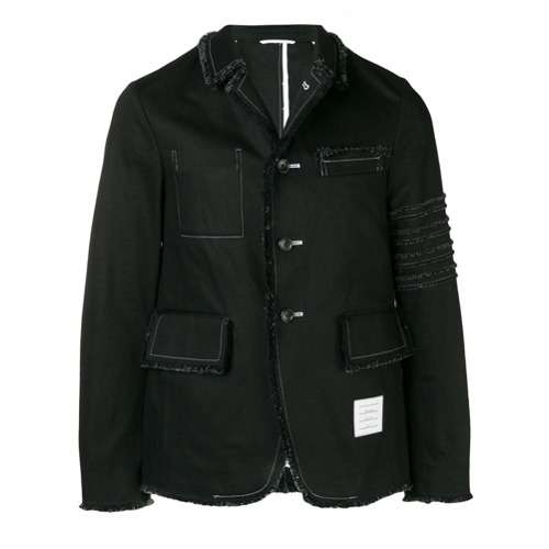 Thom Browne 4 Bar Washed Denim Cutaway Jacket, $1,428