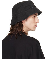 Balenciaga Black Logo Denim Bucket Hat
