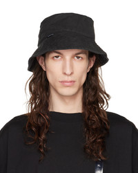 Balenciaga Black Logo Denim Bucket Hat