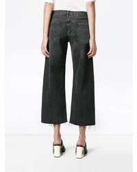 Simon Miller Black Distressed Mid Rise Cropped Jeans