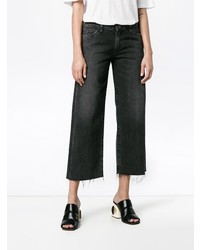 Simon Miller Black Distressed Mid Rise Cropped Jeans