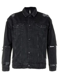 Topman Aaa Collection Ripped Denim Jacket