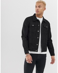 Another Influence Another Infuence Slim Fit Black Denim Jacket