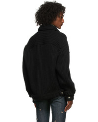 Theophilio Black Black Fashion Fair Edition Knit Trucker Jacket