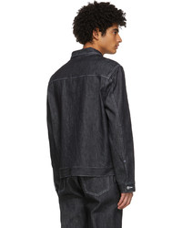 non Black Denim Contrast Stitching Jacket