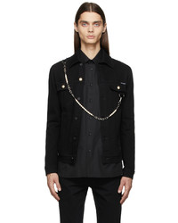 Dolce & Gabbana Black Denim Pearls Jacket