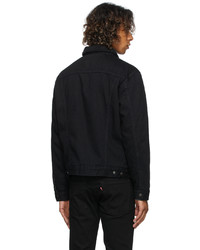 Levi's Black Denim Sherpa Trucker Jacket