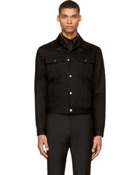 Givenchy Black Denim Star Embroidered Jacket