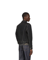 Sankuanz Black Denim Studded Jacket