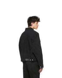 Mugler Black Oversized Denim Spiral Jacket