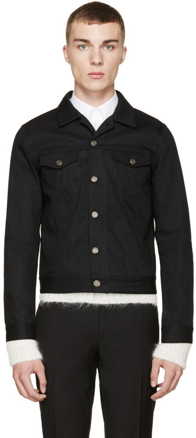 Saint Laurent Denim Jacket Black Sale, 60% OFF | www 